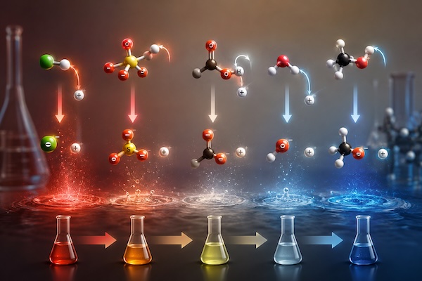 Acid Strengths Chart. Artist's impression