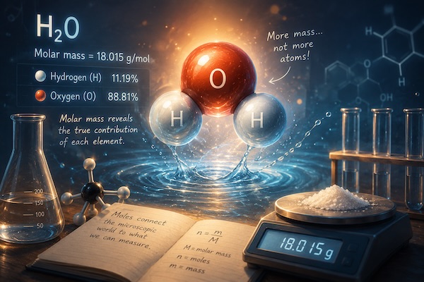 Molar mass calculator. Artist's impression